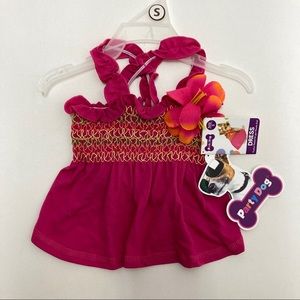 Party Dog Pink Floral Dog Dress Size S